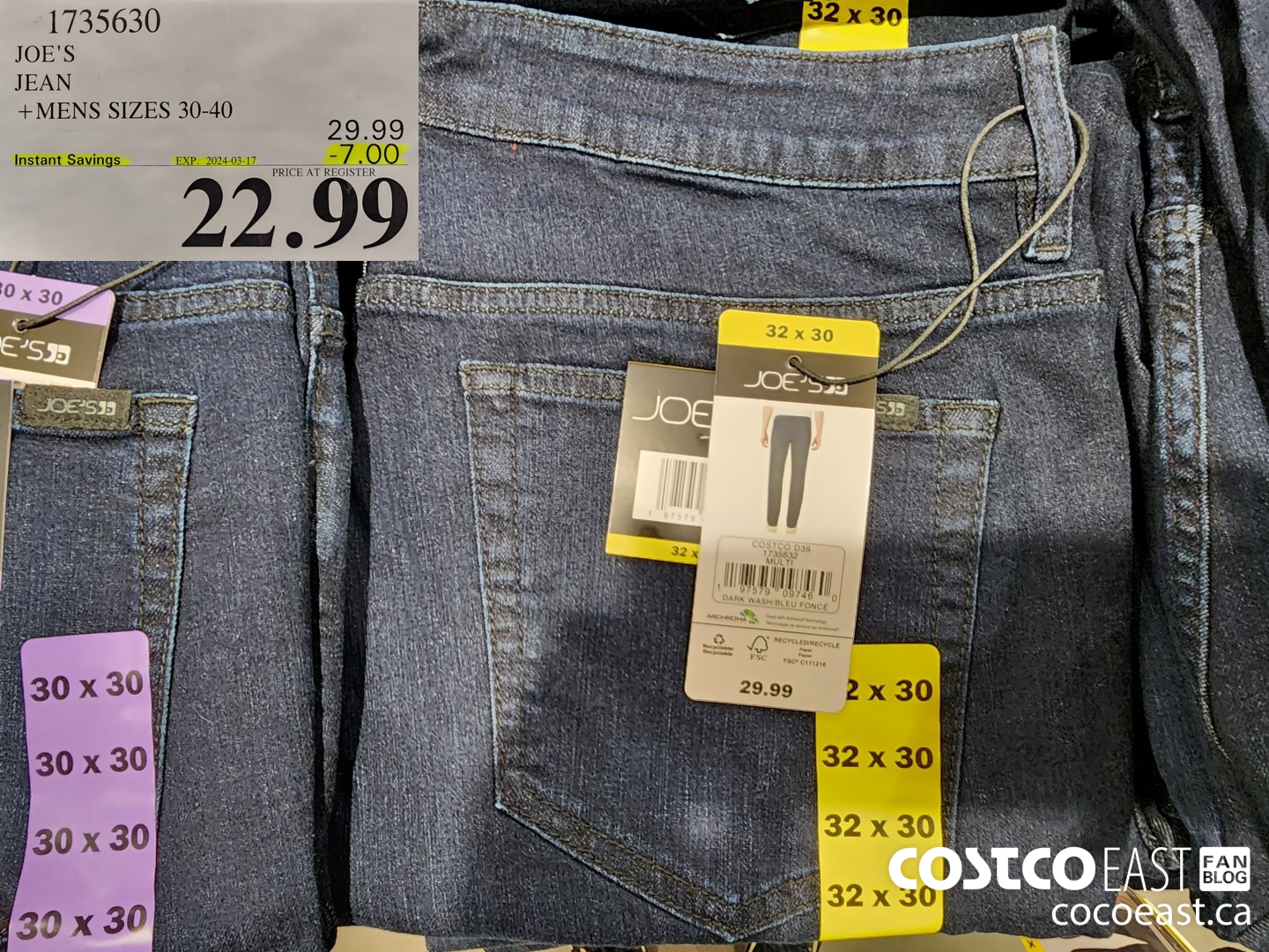 1735630 JOE'S JEAN + MENS SIZES 30-40 ($7.00 INSTANT SAVINGS EXPIRES ON 2024-03-17) $22.99
