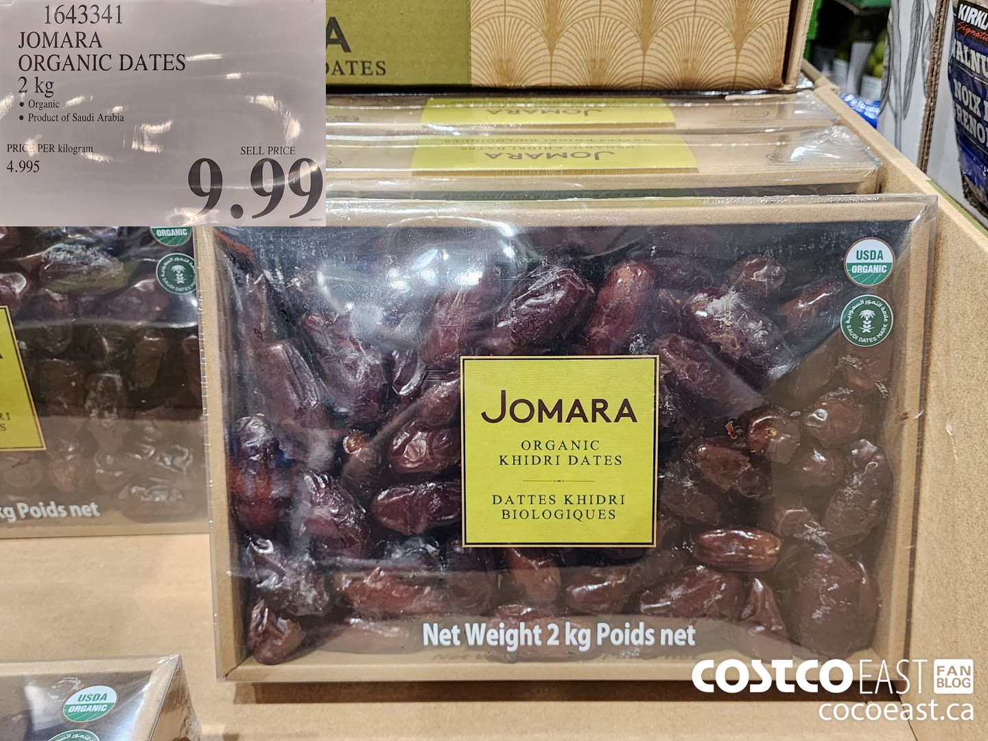 1643341 JOMARA ORGANIC DATES 2 kg $9.99