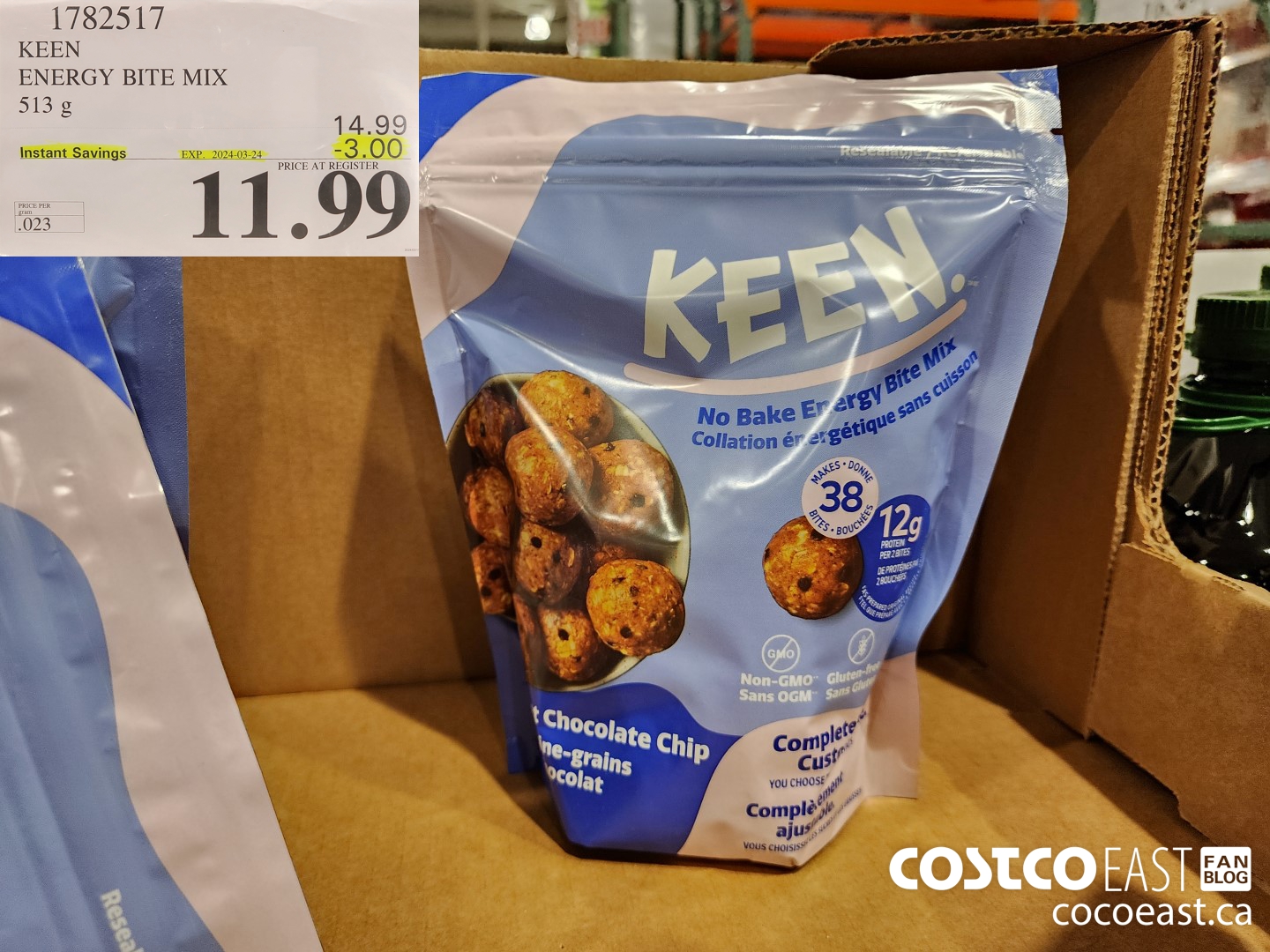 1782517 KEEN ENERGY BITE MIX 513 g ($3.00 INSTANT SAVINGS EXPIRES ON 2024-03-24) $11.99