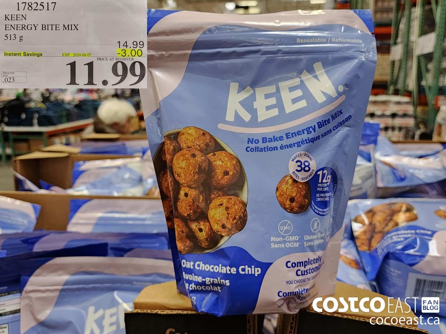 1782517 KEEN ENERGY BITE MIX 513 g ($3.00 INSTANT SAVINGS EXPIRES ON 2024-04-07) $11.99