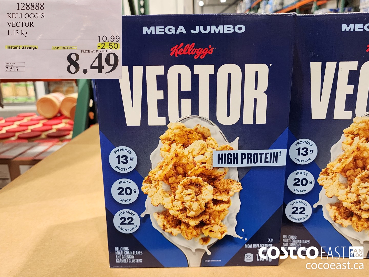 128888 KELLOGG'S VECTOR 1.13 KG ($2.50 INSTANT SAVINGS EXPIRES ON 2024-03-10) $8.49