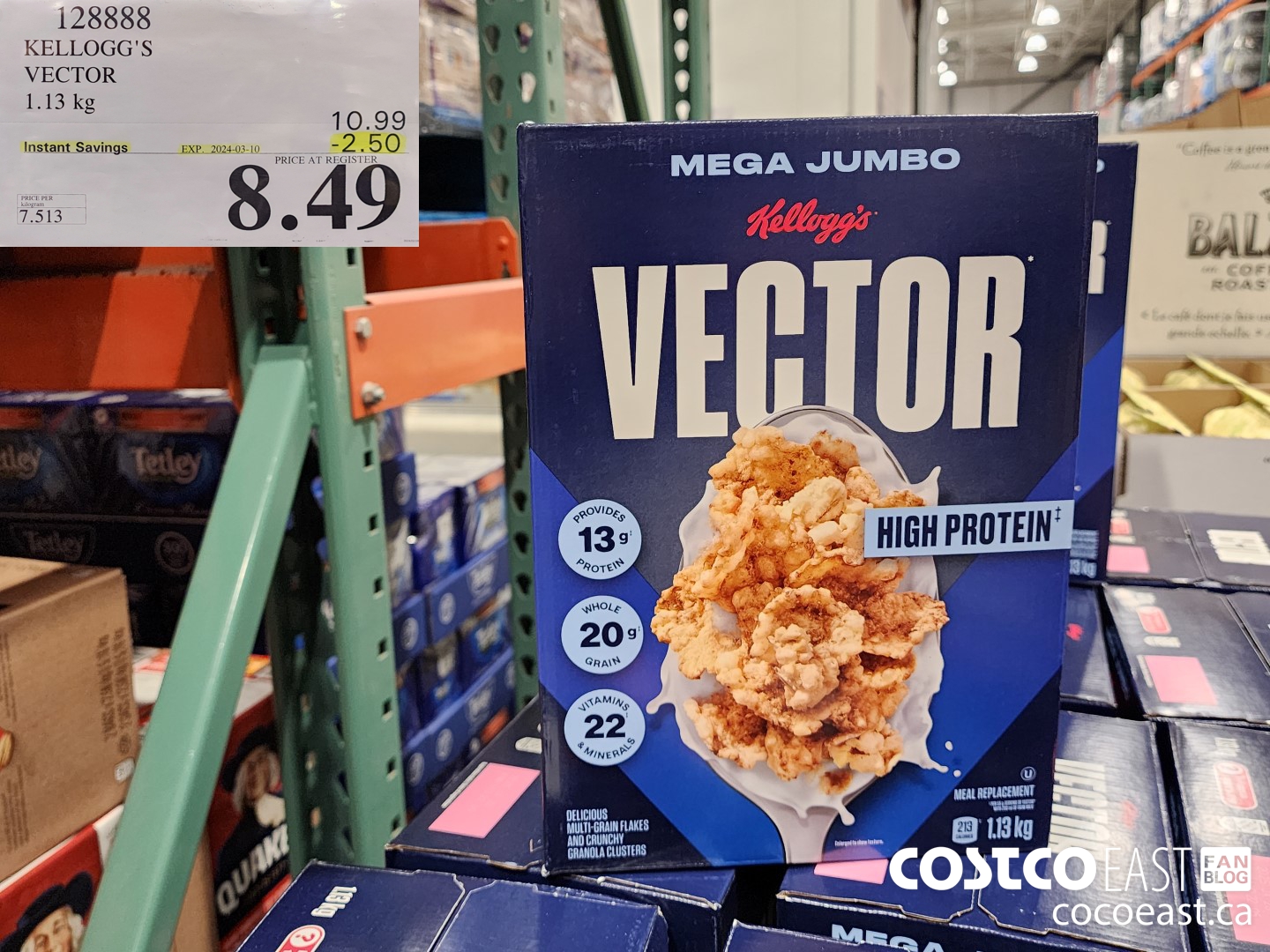 128888 KELLOGG'S VECTOR 1.13 KG ($2.50 INSTANT SAVINGS EXPIRES ON 2024-03-10) $8.49