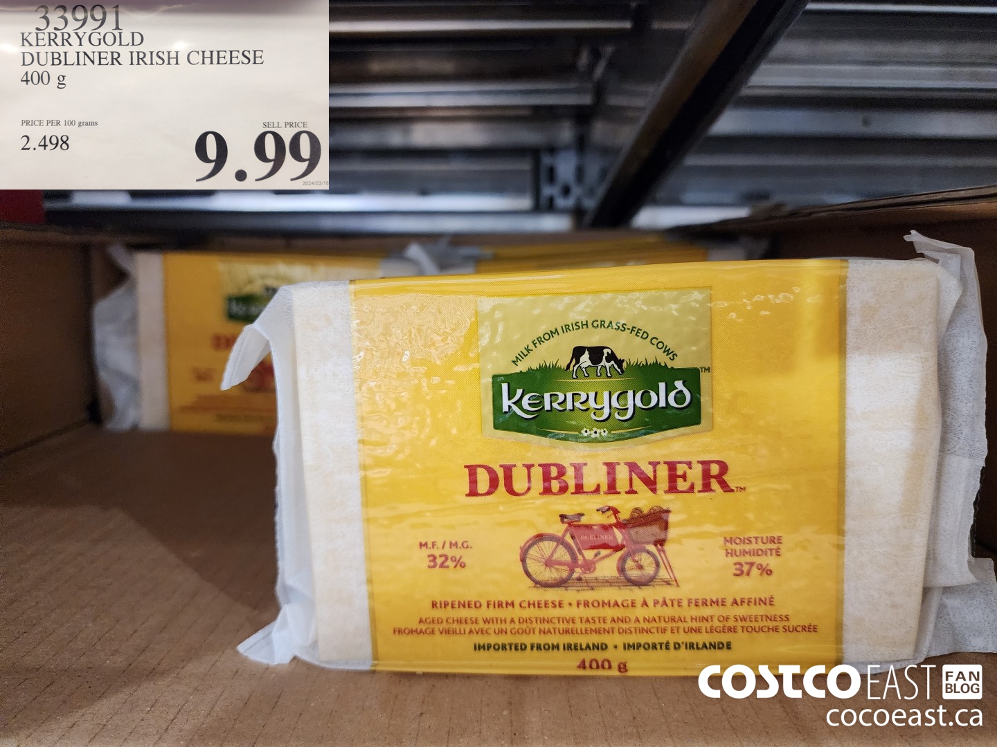 33991 KERRYGOLD DUBLINER IRISH CHEESE 400 g $9.99