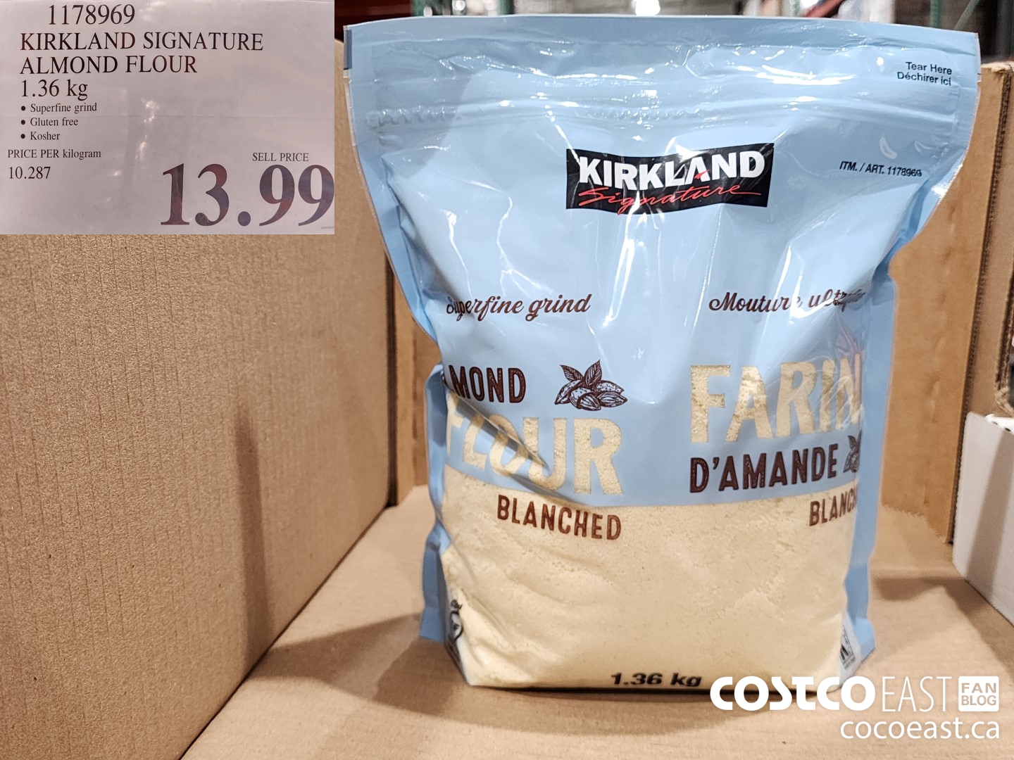 1178969 KIRKLAND SIGNATURE ALMOND FLOUR 1.36 kg $13.99