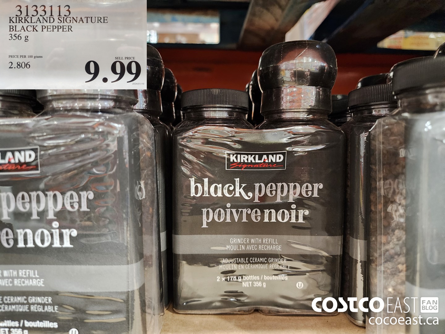 3133113 KIRKLAND SIGNATURE BLACK PEPPER 357 G $9.99