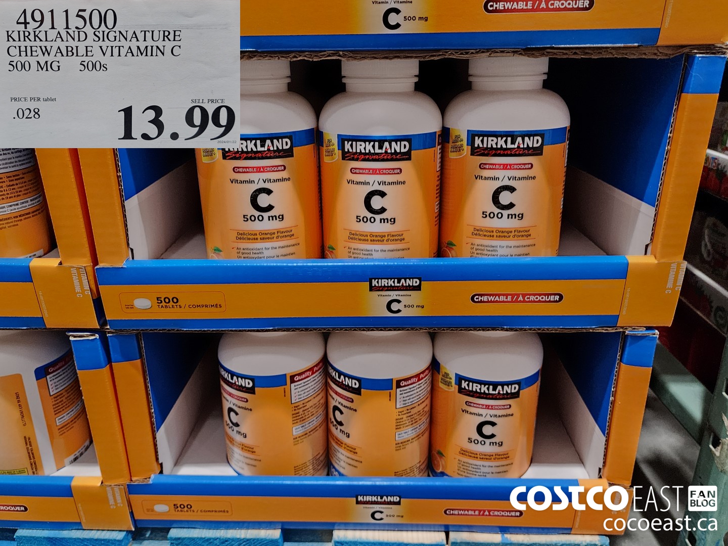 4911500 KIRKLAND SIGNATURE CHEWABLE VITAMIN C 500 MG 500s $13.99