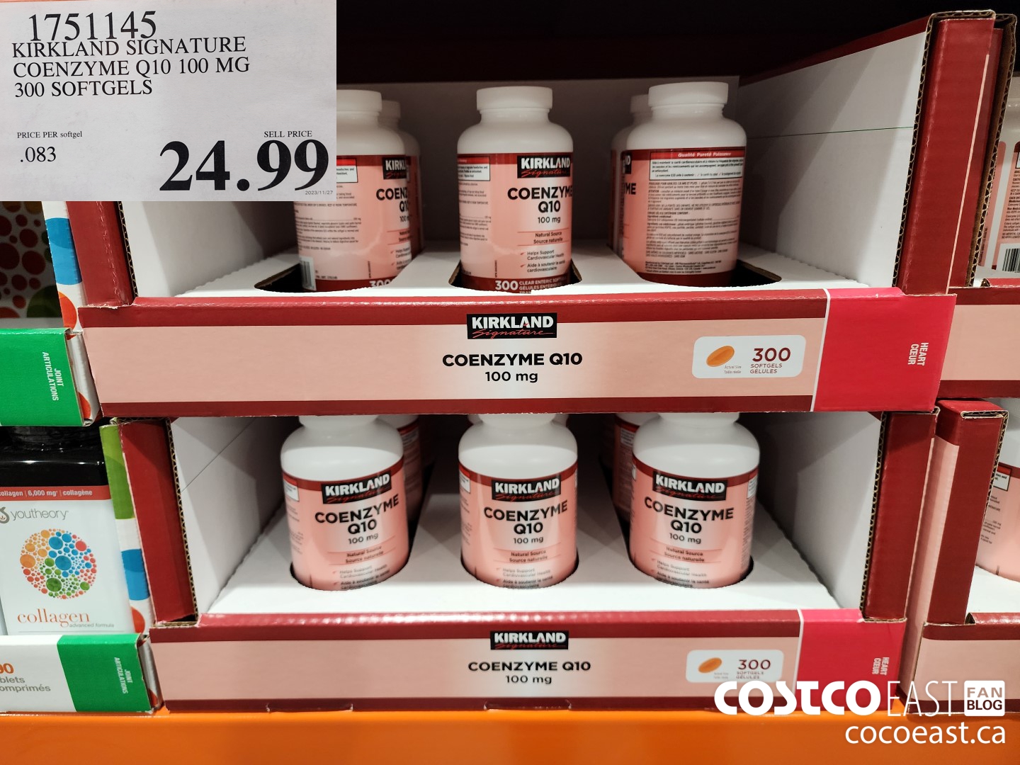 1751145 KIRKLAND SIGNATURE COENZYME Q10 100 MG 300 SOFTGELS $24.99