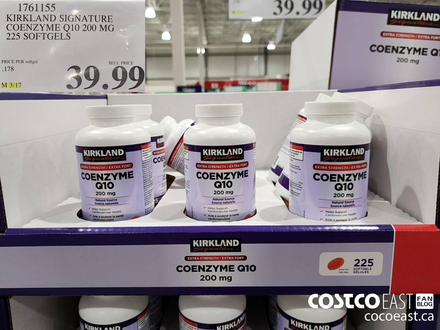 1761155 KIRKLAND SIGNATURE COENZYME Q10 200 MG 225 SOFTGELS $39.99