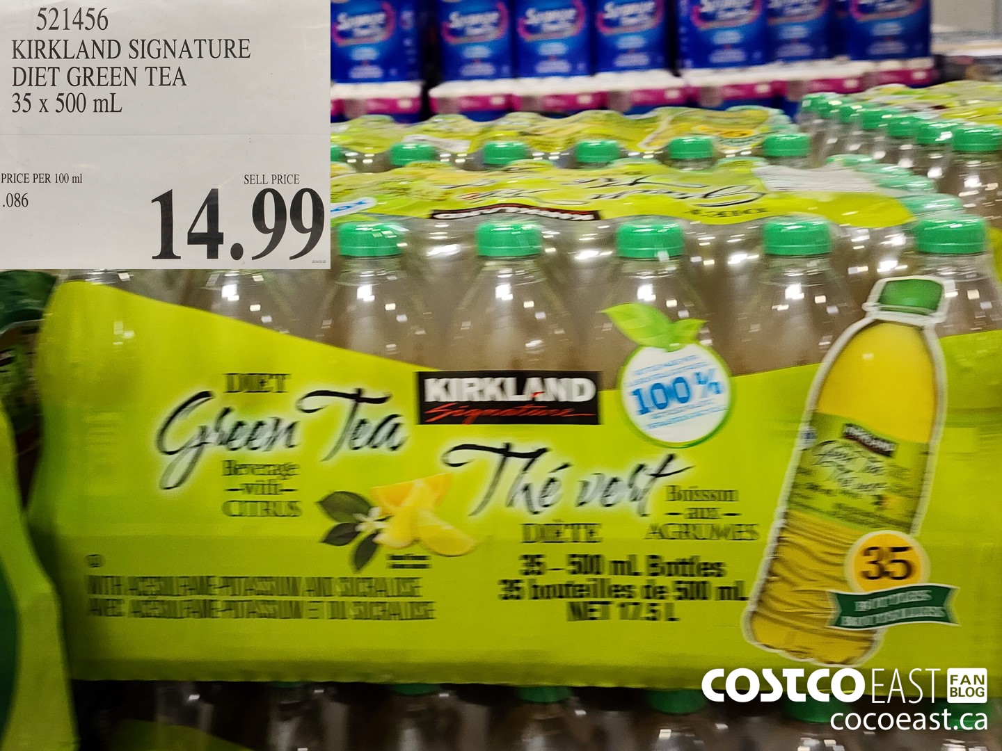 521456 KIRKLAND SIGNATURE DIET GREEN TEA 35 X 500 ML $14.99