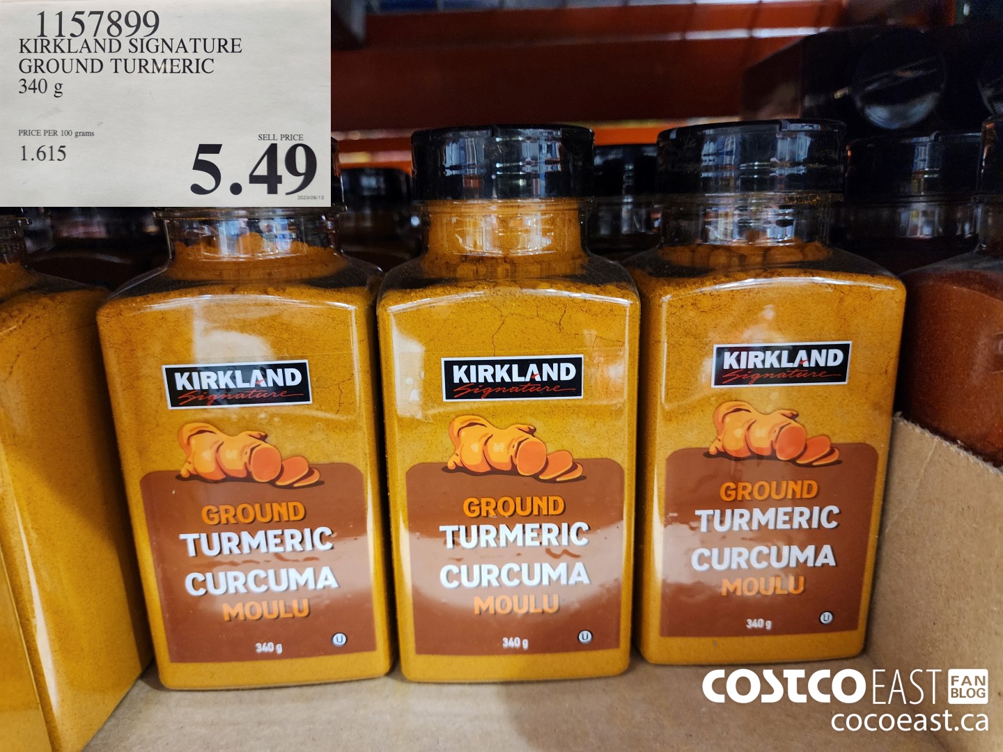 1157899 KIRKLAND SIGNATURE GROUND TURMERIC 340 G $5.49