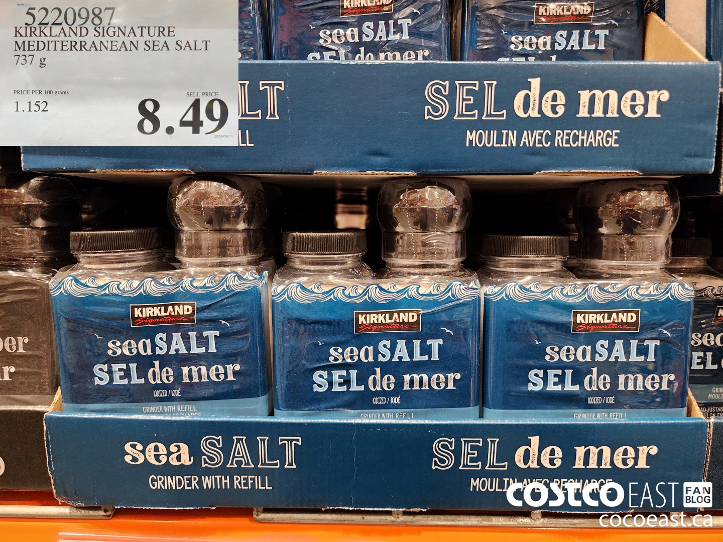 5220987 KIRKLAND SIGNATURE MEDITERRANEAN SEA SALT 737 G $8.49