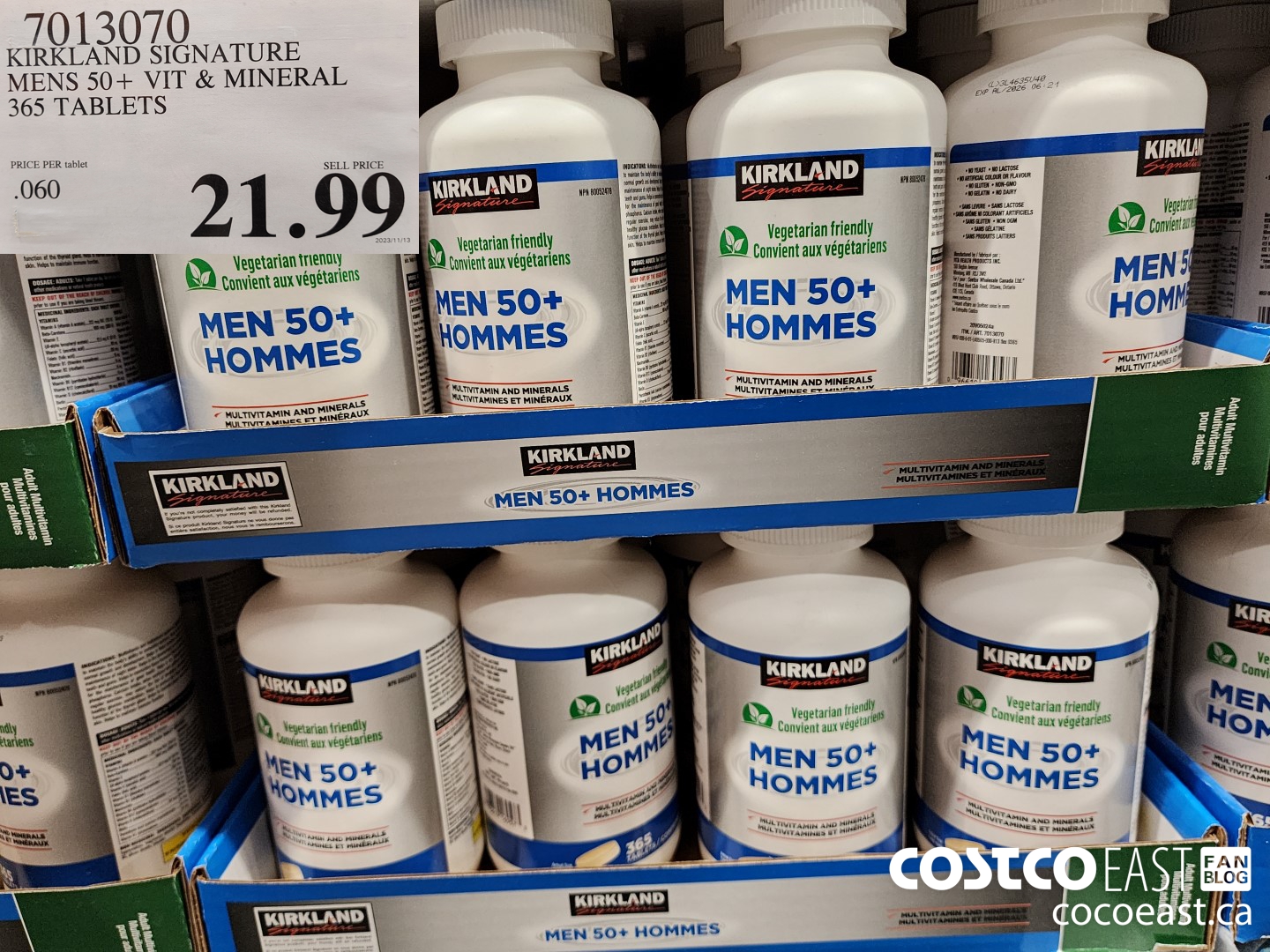7013070 KIRKLAND SIGNATURE MENS 50+ VIT & MINERAL 365 TABLETS $21.99