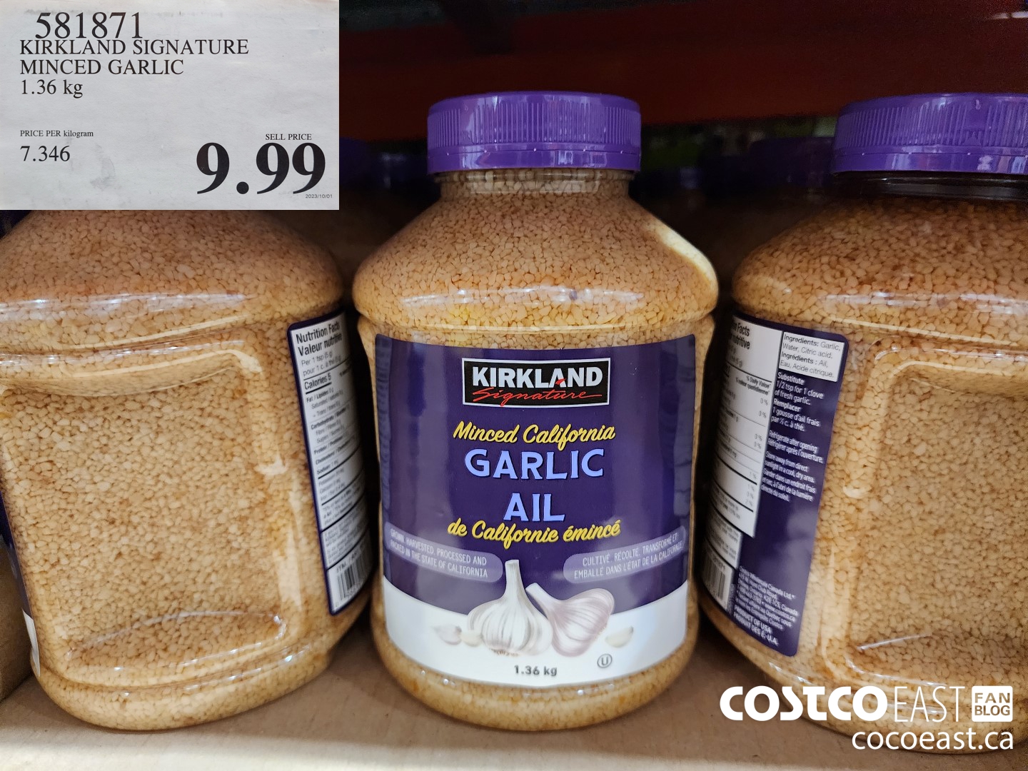 581871 KIRKLAND SIGNATURE MINCED GARLIC 1.36 KG $9.99