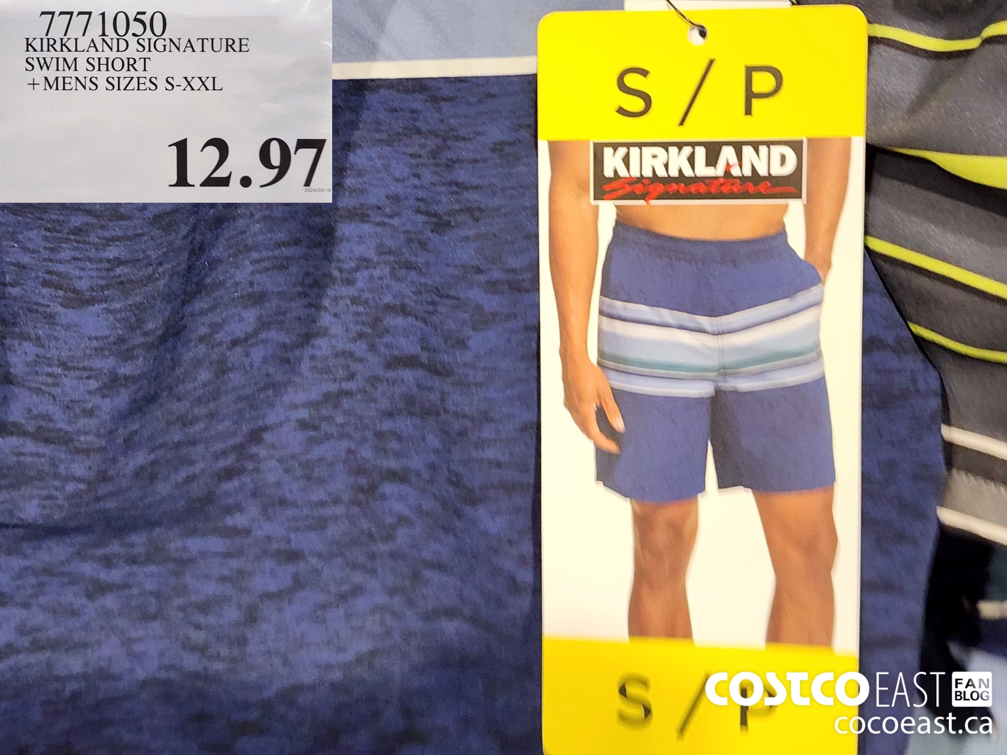 7771050 KIRKLAND SIGNATURE SWIM SHORT +MENS SIZES S-XXL $12.97