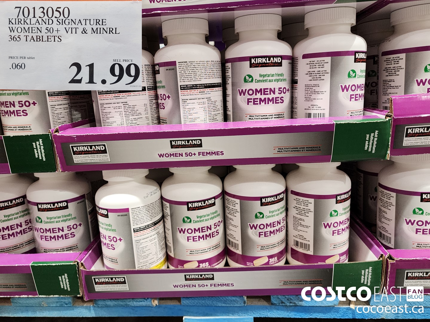 7013050 KIRKLAND SIGNATURE WOMEN 50+ VIT & MINRL 365 TABLETS $21.99