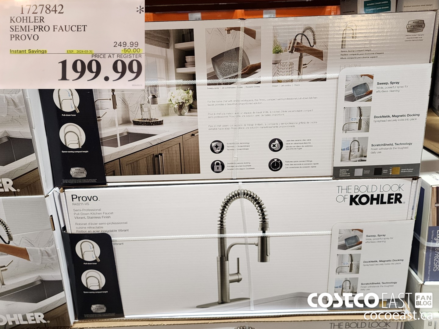 1727842 KOHLER SEMI-PRO FAUCET PROVO ($50.00 INSTANT SAVINGS EXPIRES ON 2024-03-31) $199.99