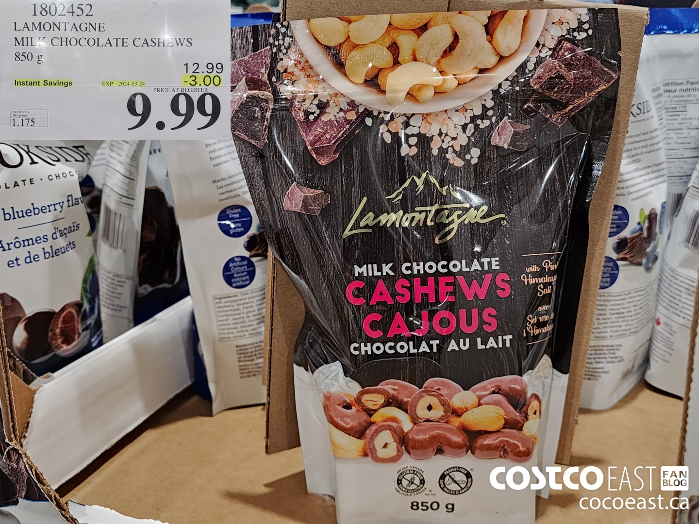 1802452 LAMONTAGNE MILK CHOCOLATE CASHEWS 850 g ($3.00 INSTANT SAVINGS EXPIRES ON 2024-03-24) $9.99