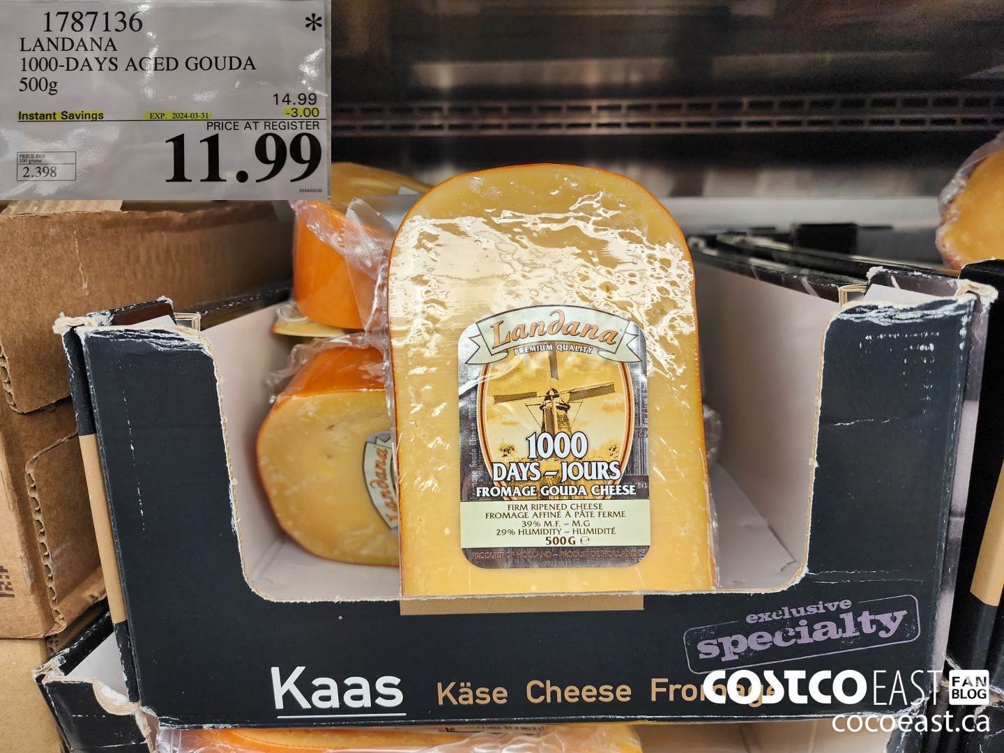 1787136 LANDANA 1000-DAYS AGED GOUDA 500g ($3.00 INSTANT SAVINGS EXPIRES ON 2024-03-31) $11.99