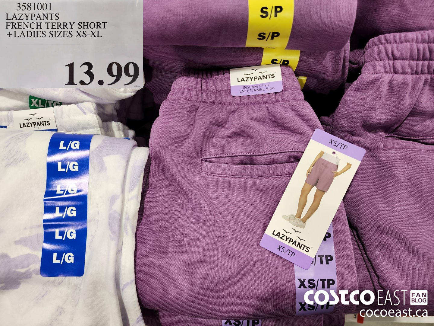 3581001 LAZYPANTS FRENCH TERRY SHORT + LADIES SIZES XS-XL $13.99