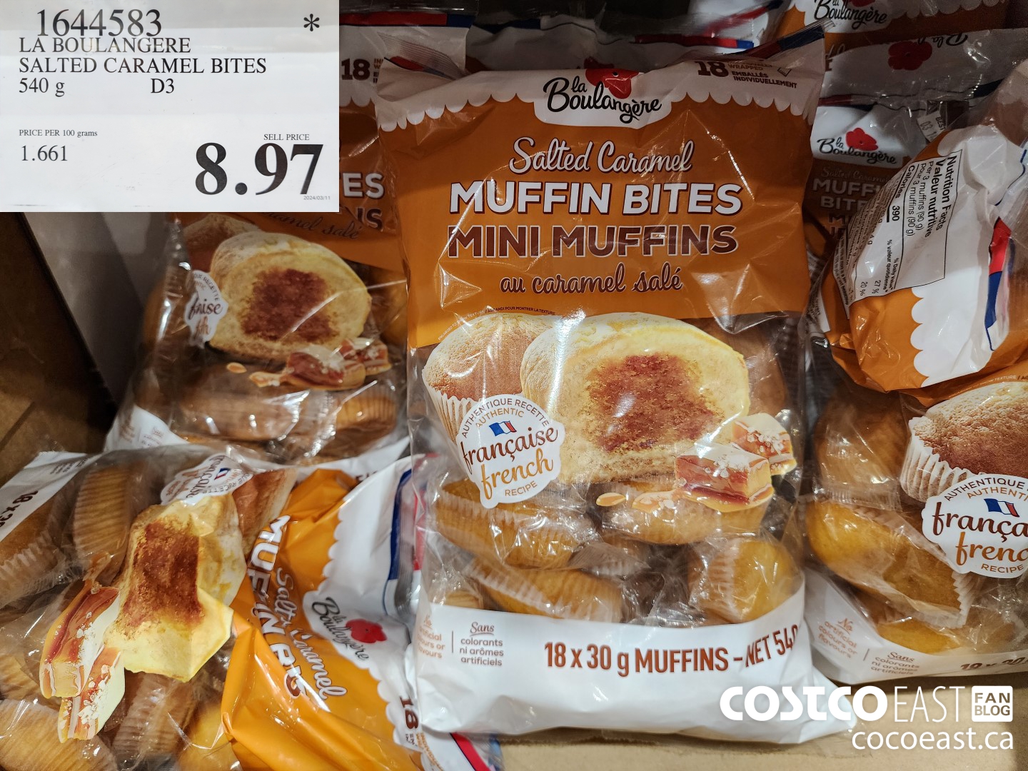 1644583 LA BOULANGERE SALTED CARAMEL BITES 540 G $8.97