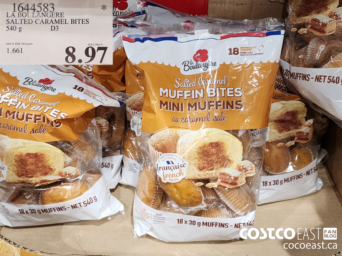 1644583 LA BOULANGERE SALTED CARAMEL BITES 540 G $8.97