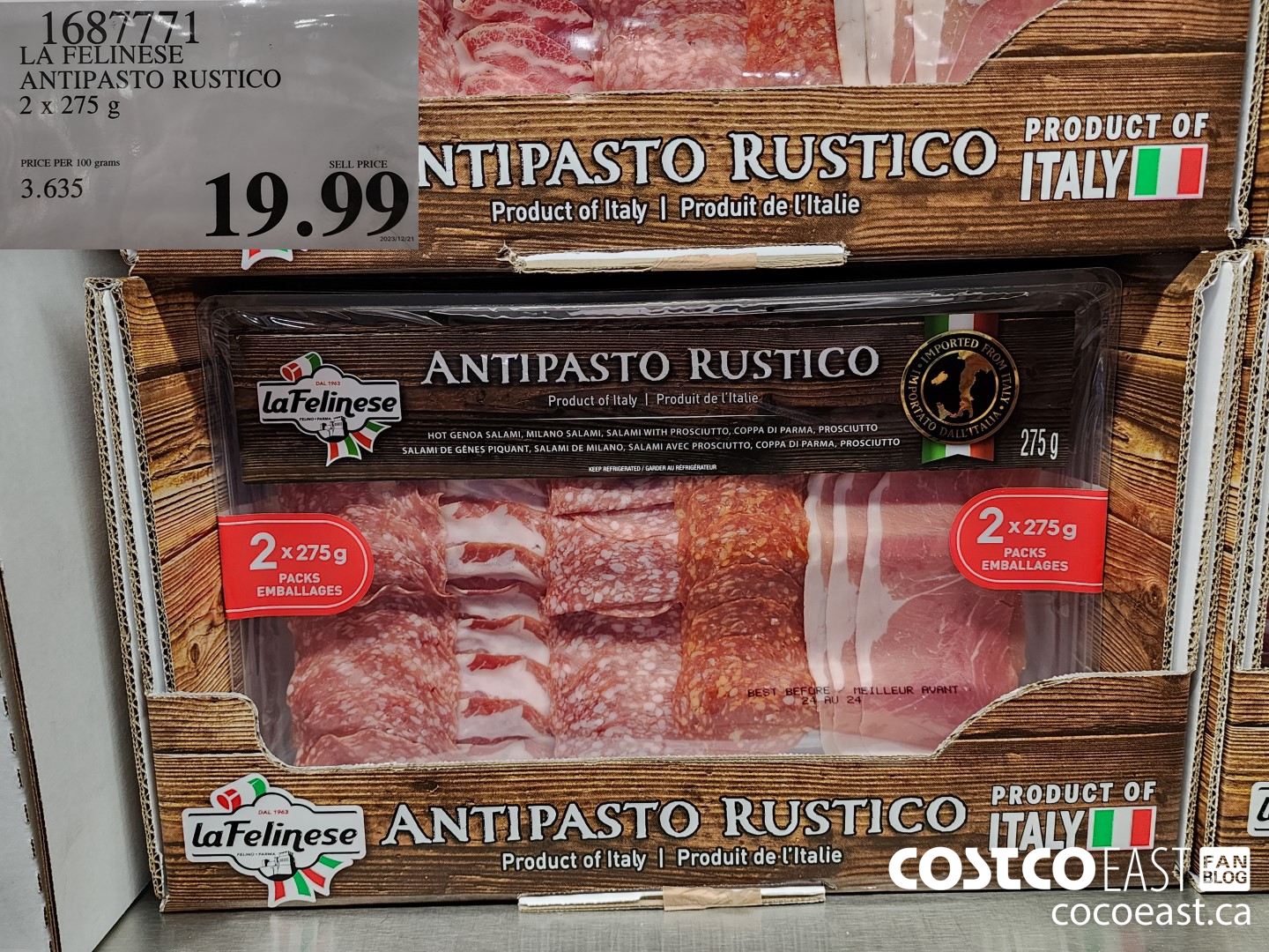 1687771 LA FELINESE ANTIPASTO RUSTICO 2 x 275 G $19.99