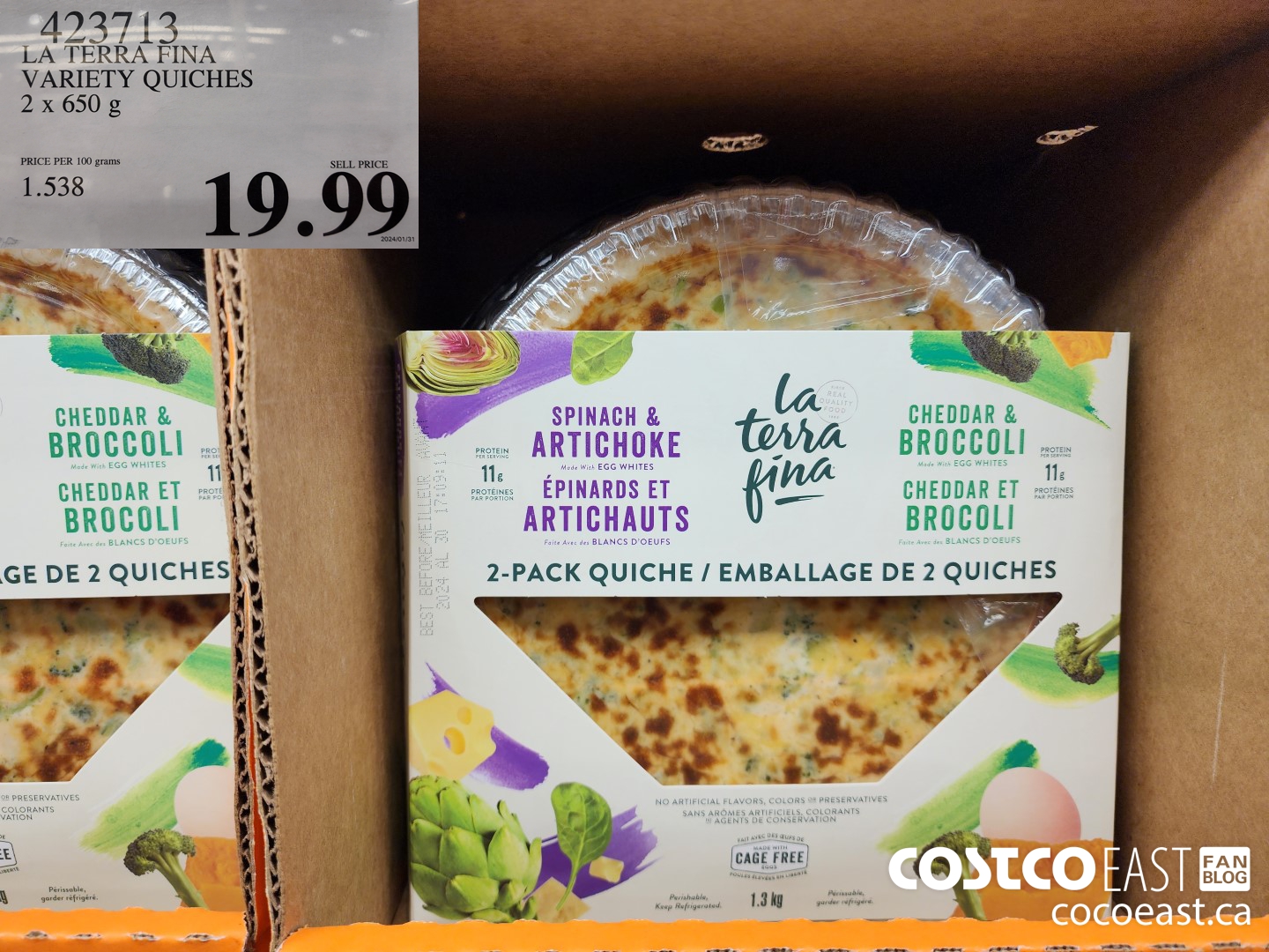 423713 LA TERRA FINA VARIETY QUICHES 2 X 650 G $19.99
