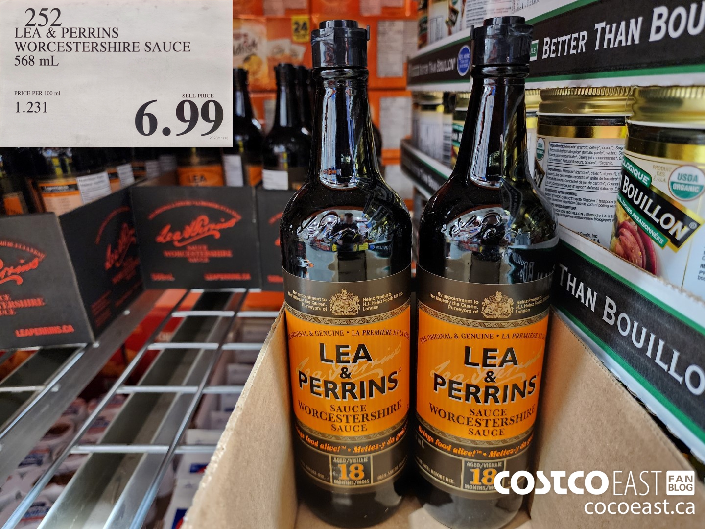 252 LEA & PERRINS WORCESTERSHIRE SAUCE 568 ML $6.99