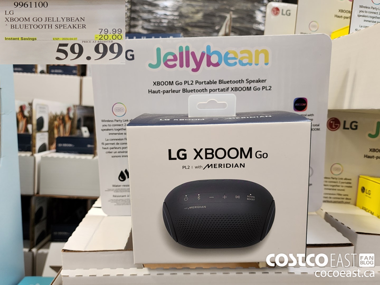 9961100 LG XBOOM GO JELLYBEAN BLUETOOTH SPEAKER ($20.00 INSTANT SAVINGS EXPIRES ON 2024-04-07) $59.99