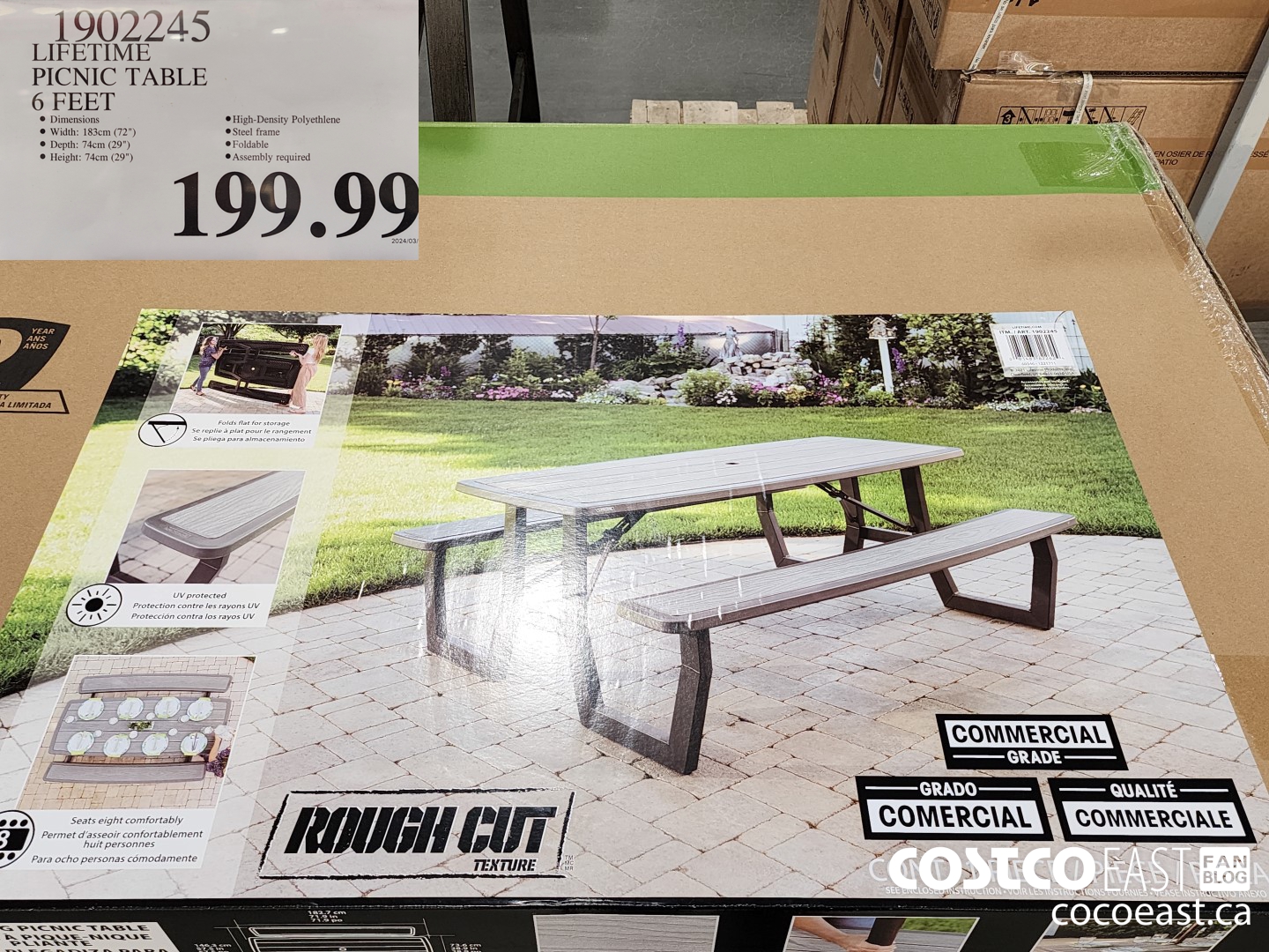 1902245 LIFETIME PICNIC TABLE 6 FEET $199.99