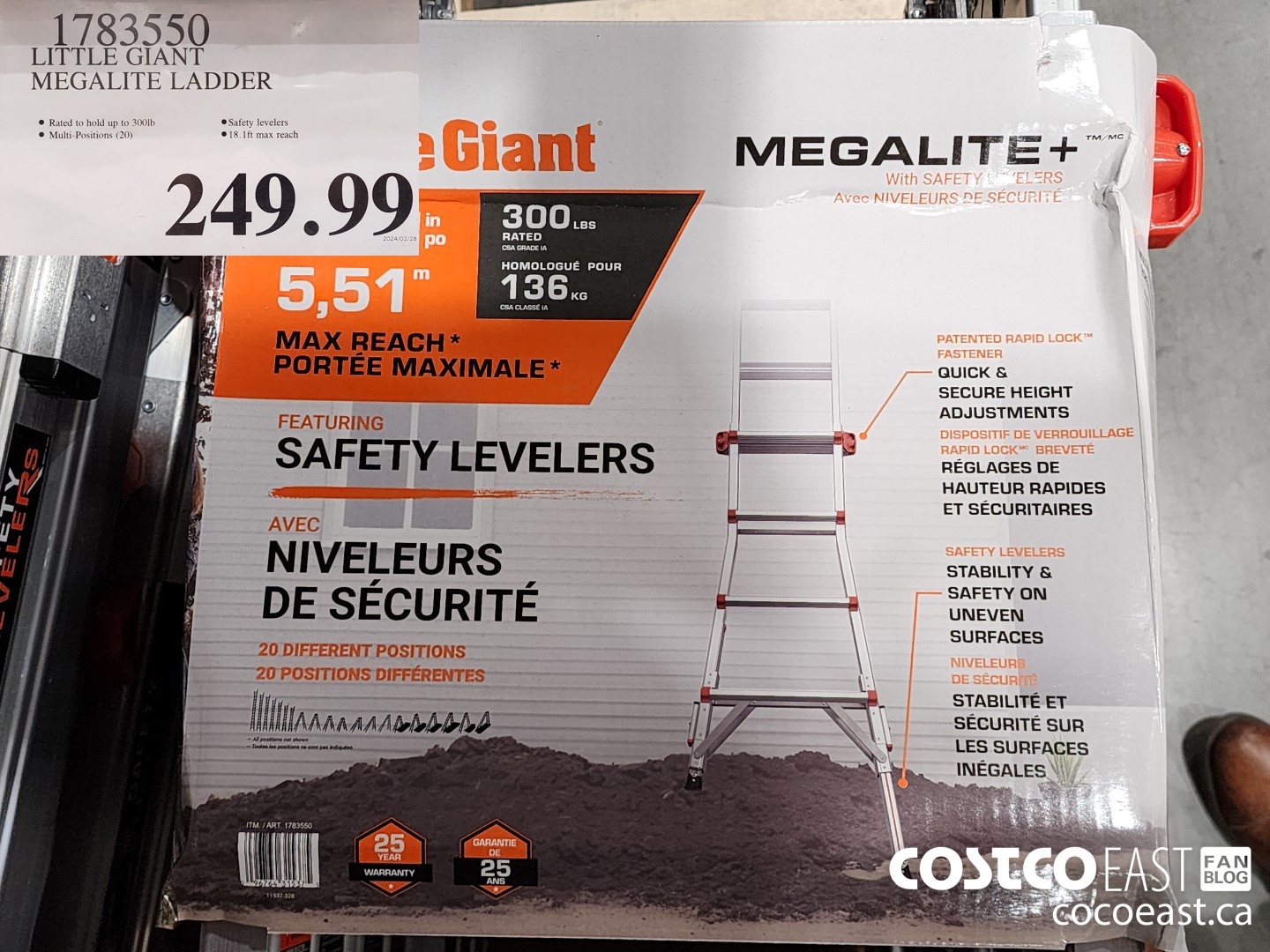 1783550 LITTLE GIANT MEGALITE LADDER $249.99