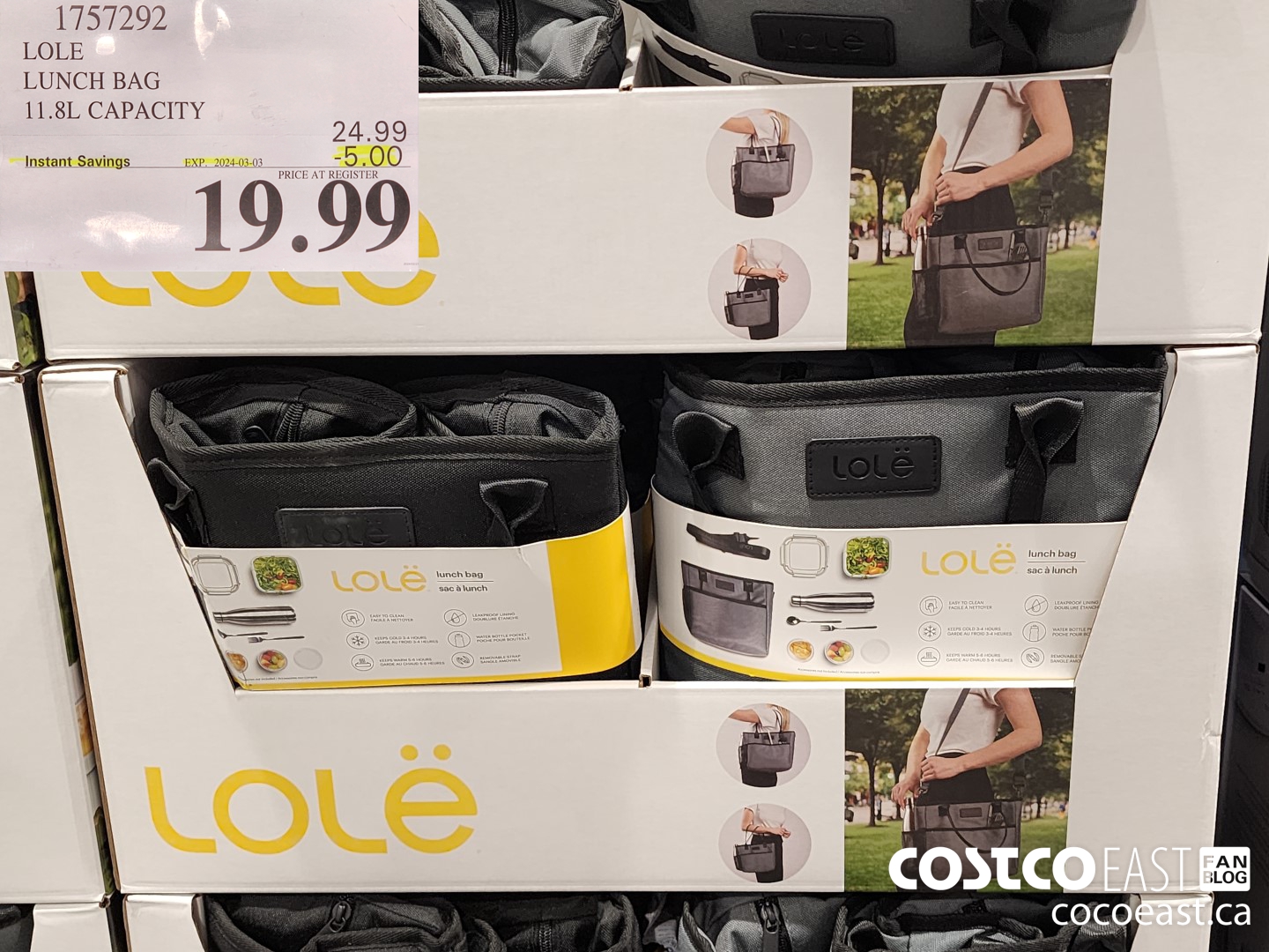 1757292 LOLE LUNCH BAG 11.8L CAPACITY ($5.00 INSTANT SAVINGS EXPIRES ON 2024-03-03) $19.99