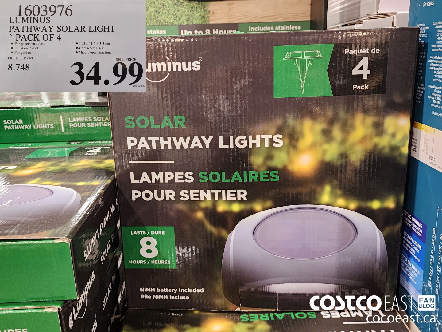 1603976 LUMINUS PATHWAY SOLAR LIGHT PACK OF 4 $34.99