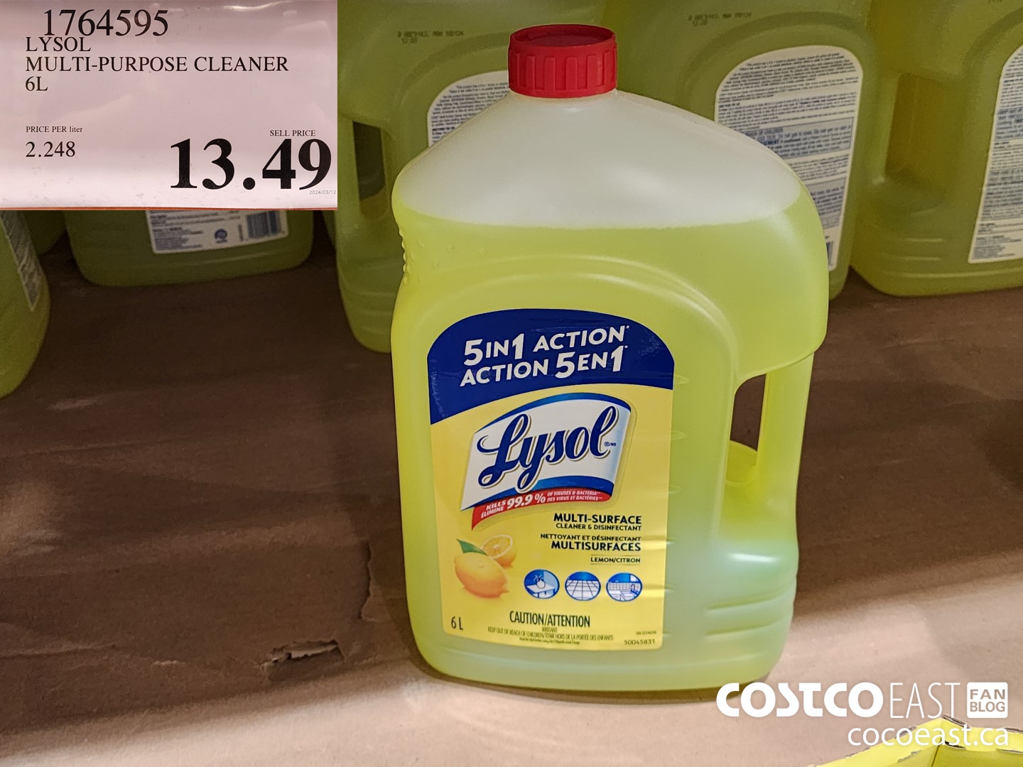 1764595 LYSOL MULTI-PURPOSE CLEANER 6L $13.49