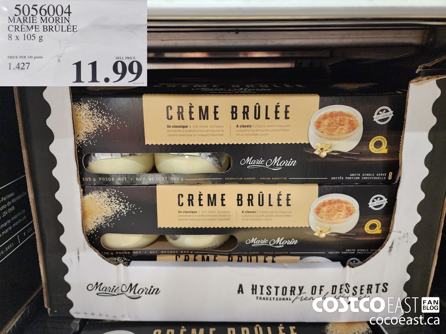 5056004 MARIE MORIN CReME BRULEE 8 x 105 g $11.99