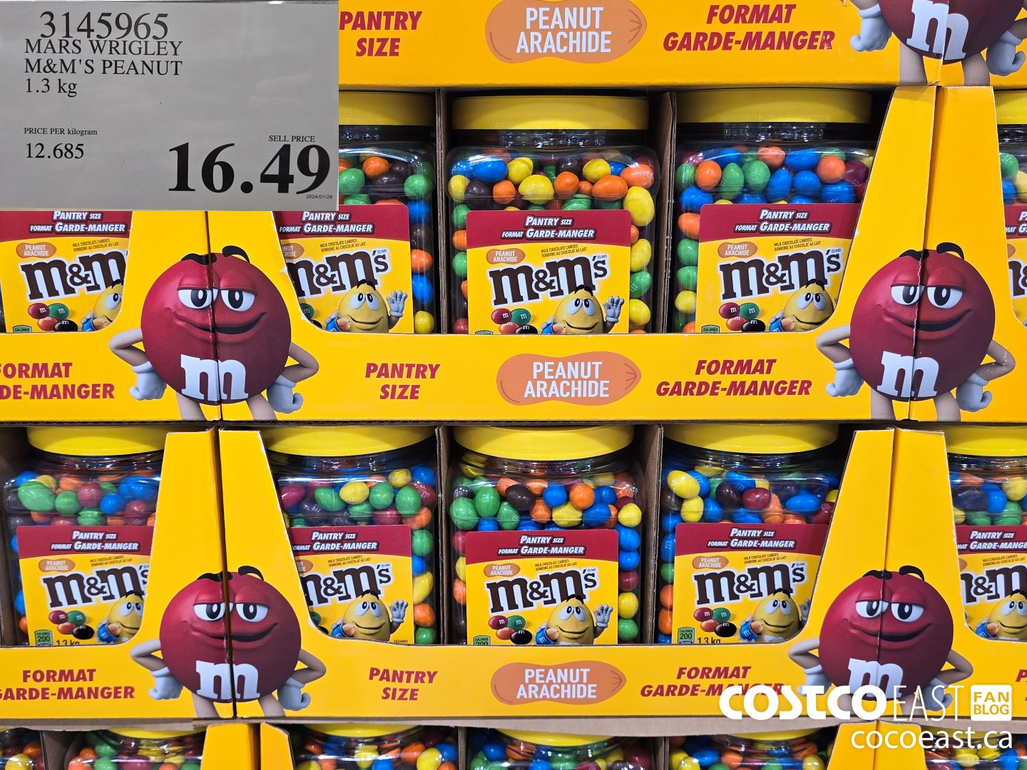 3145965 MARS WRIGLEY M&M'S PEANUT 1.3 KG $16.49