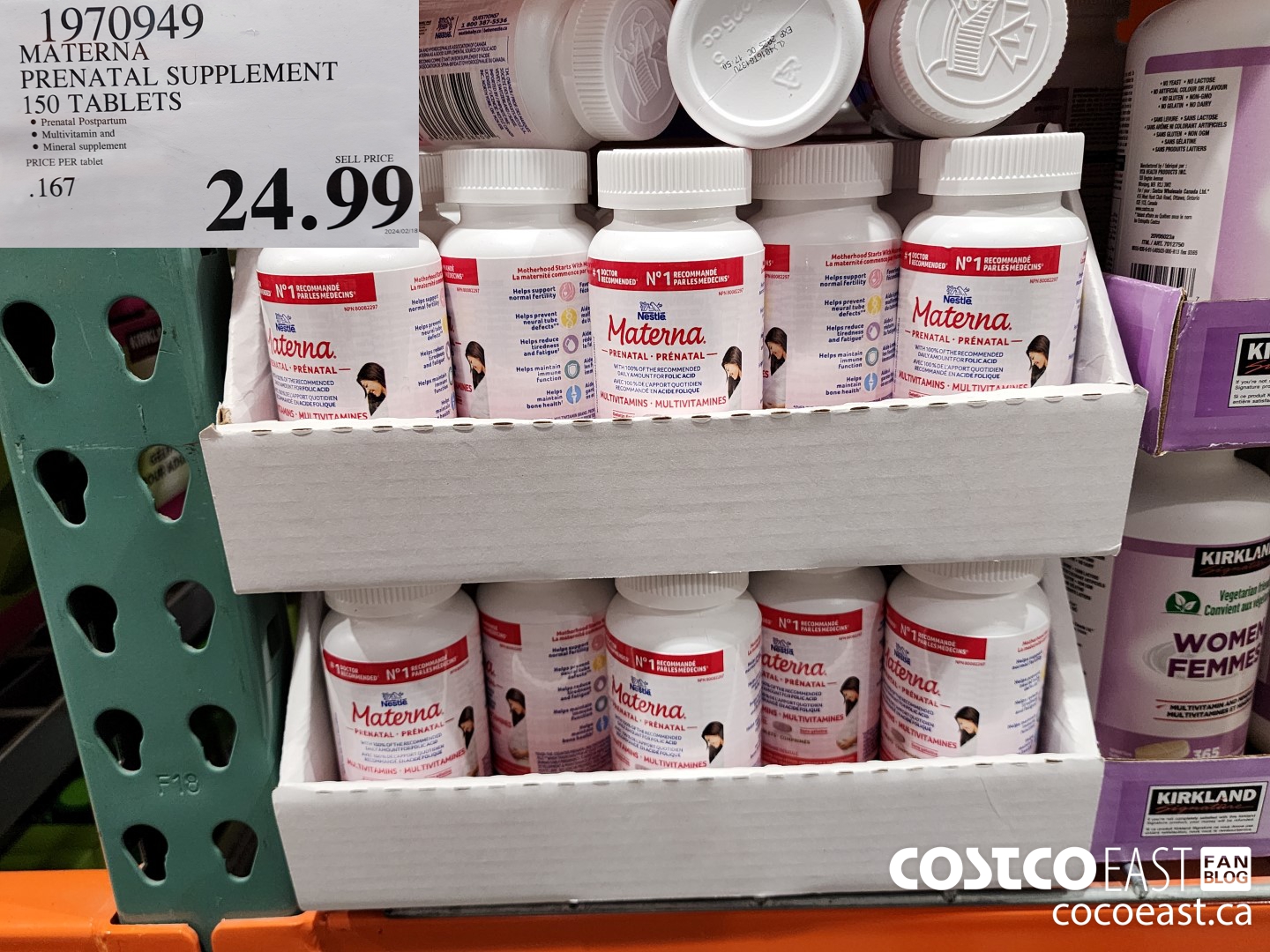 1970949 MATERNA PRENATAL SUPPLEMENT 150 TABLETS $24.99