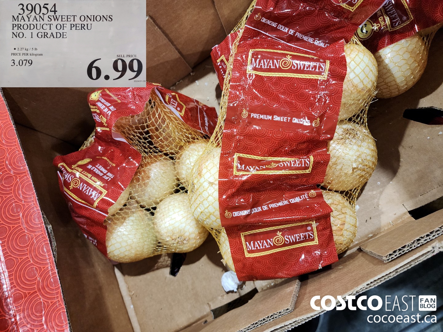 39054 MAYAN SWEET ONIONS PRODUCT OF PERU NO. 1 GRADE $6.99