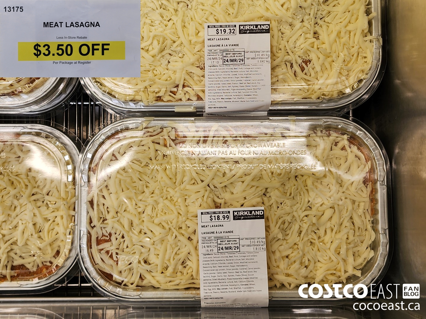 13175 MEAT LASAGNA ($3.50 INSTANT SAVINGS)
