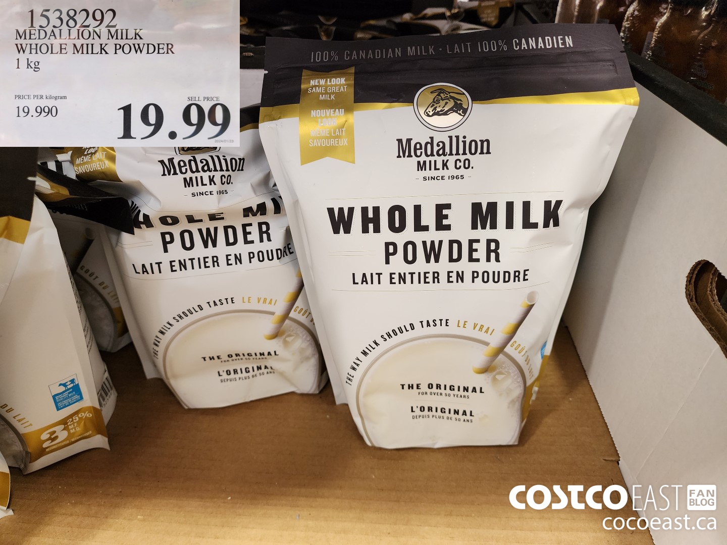 1538292 MEDALLION MILK WHOLE MILK POWDER 1 kg $19.99