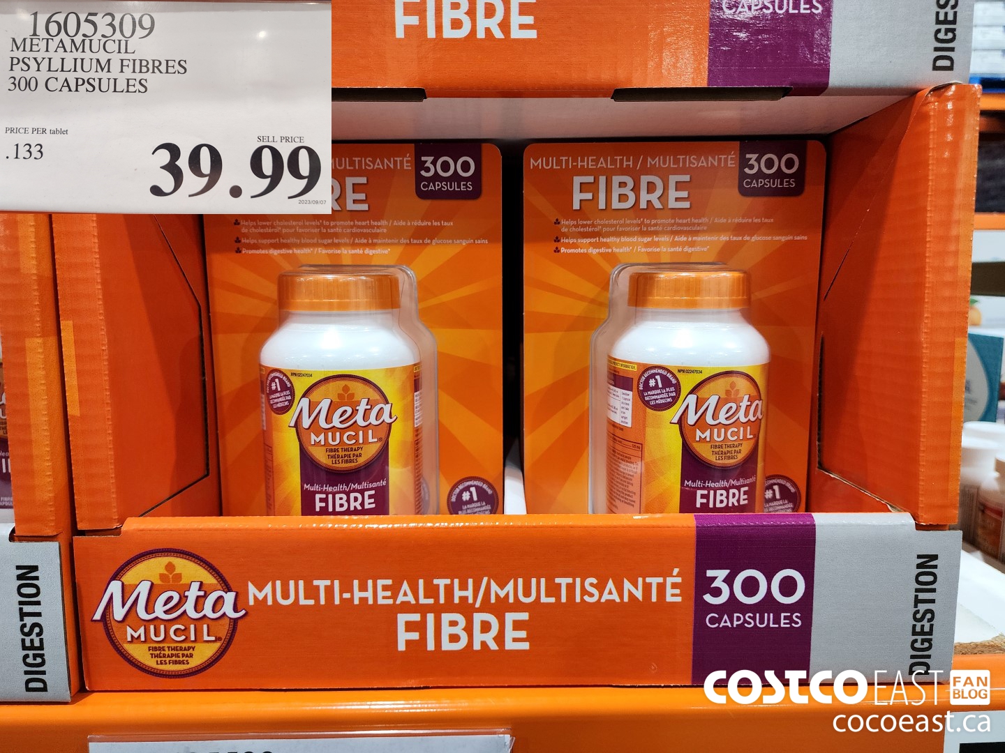 1605309 METAMUCIL PSYLLIUM FIBRES 300 CAPSULES $39.99