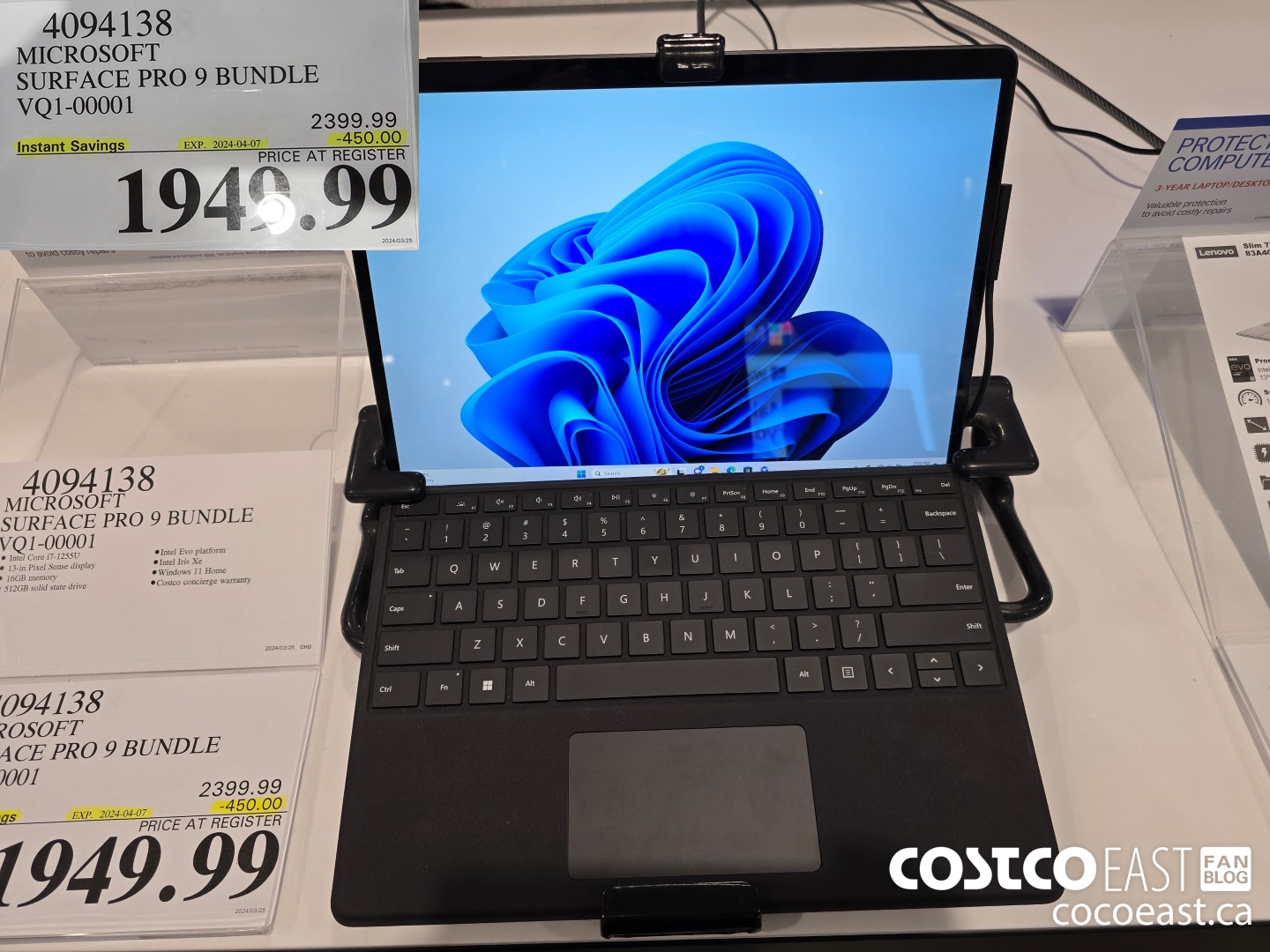 4094138 MICROSOFT SURFACE PRO 9 BUNDLE VQ1-00001 ($450.00 INSTANT SAVINGS EXPIRES ON 2024-04-07) $1949.99