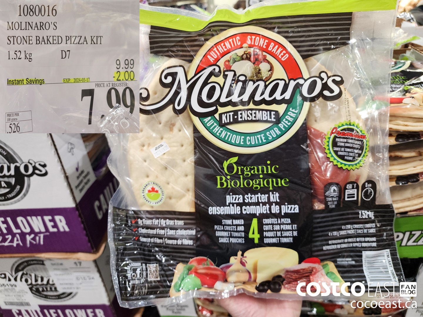 1080016 MOLINARO'S STONE BAKED PIZZA KIT 1.52KG ($2.00 INSTANT SAVINGS EXPIRES ON 2024-03-17) $7.99