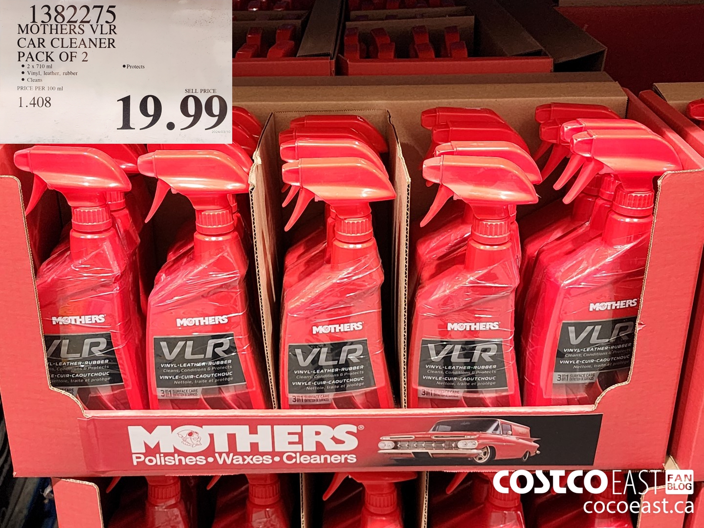 1382275 MOTHERS VLR CAR CLEANER PACK OF 2 $19.99