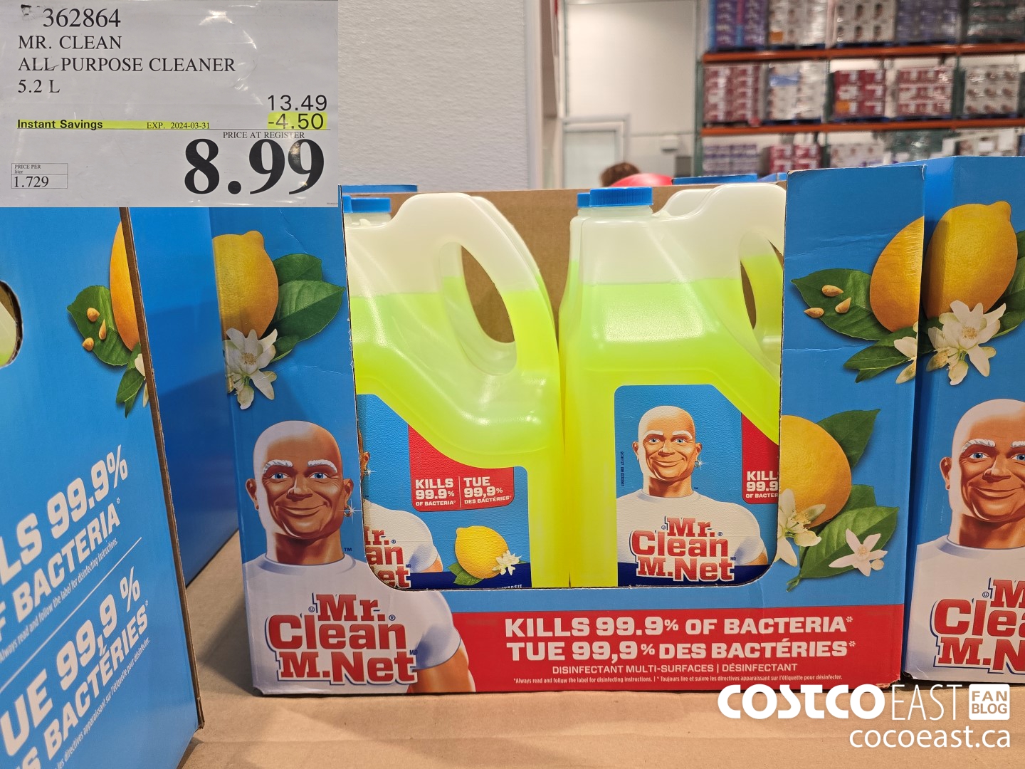 362864 MR. CLEAN ALL PURPOSE CLEANER 5.2 L ($4.50 INSTANT SAVINGS EXPIRES ON 2024-03-31) $8.99