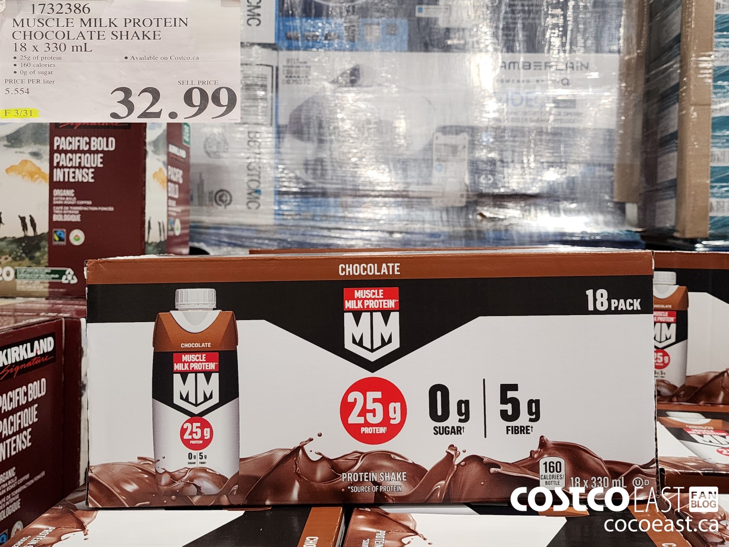 1732386 MUSCLE MILK PROTEIN CHOCOLATE SHAKE 18 X 330 ML $32.99