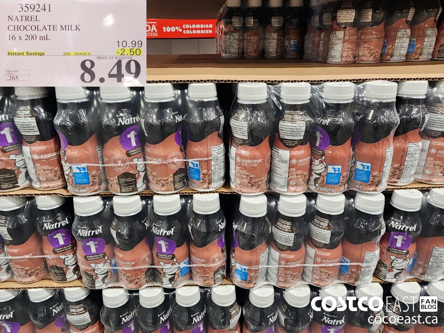 359241 NATREL CHOCOLATE MILK 16 x 200 mL ($2.50 INSTANT SAVINGS EXPIRES ON 2024-03-31) $8.49