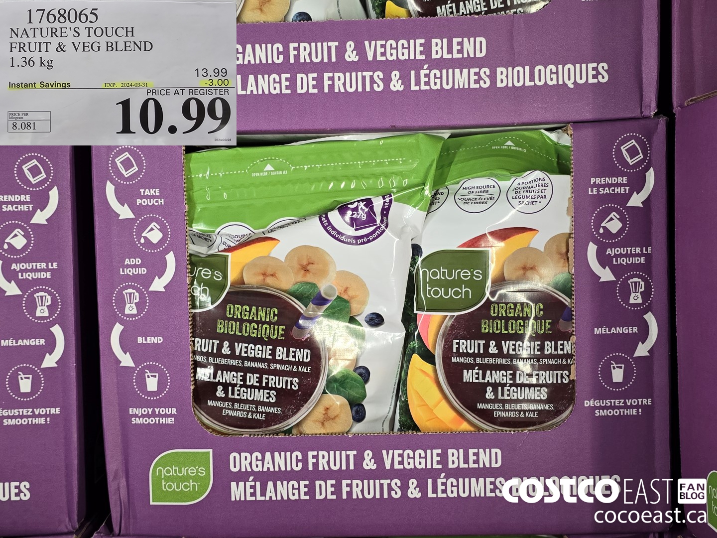 1768065 NATURE'S TOUCH FRUIT & VEG SMOOTHIE 1.36 KG ($3.00 INSTANT SAVINGS EXPIRES ON 2024-03-31) $10.99