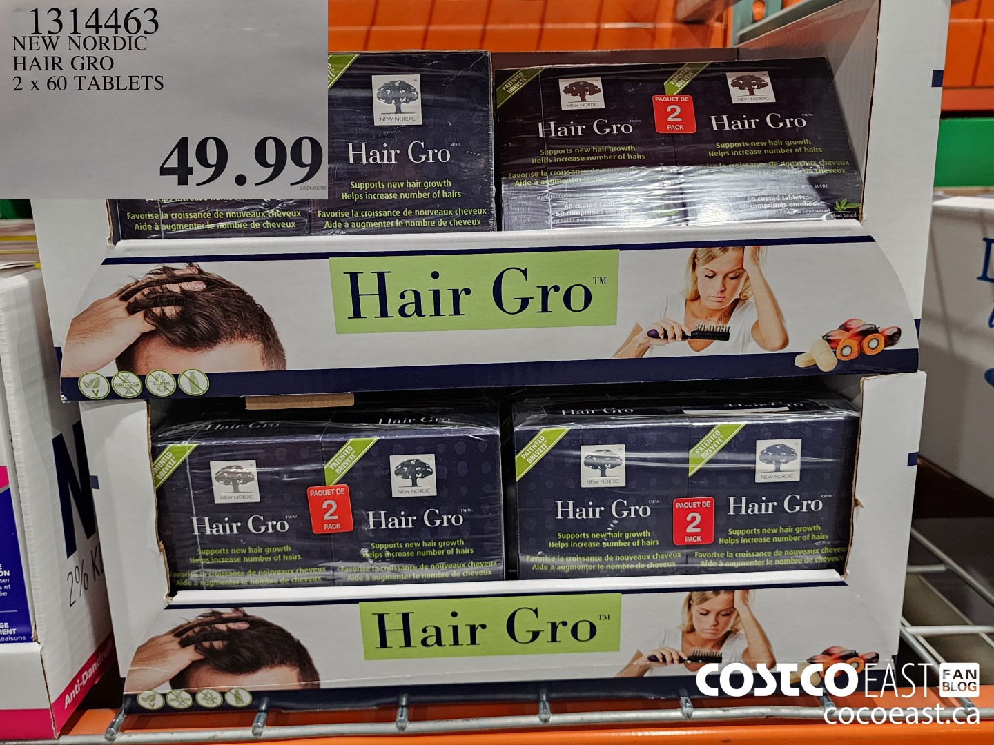 1314463 NEW NORDIC HAIR GRO 2 x 60 TABLETS $49.99