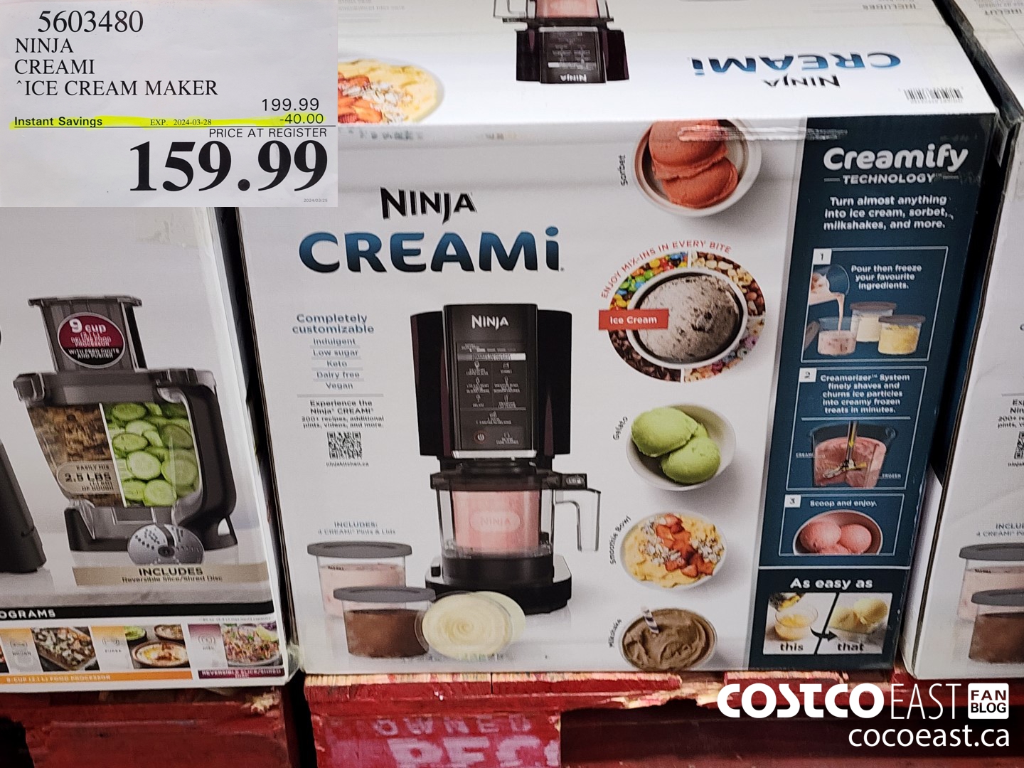 5603480 NINJA CREAMI ICE CREAM MAKER ($40.00 INSTANT SAVINGS EXPIRES ON 2024-03-28) $159.99